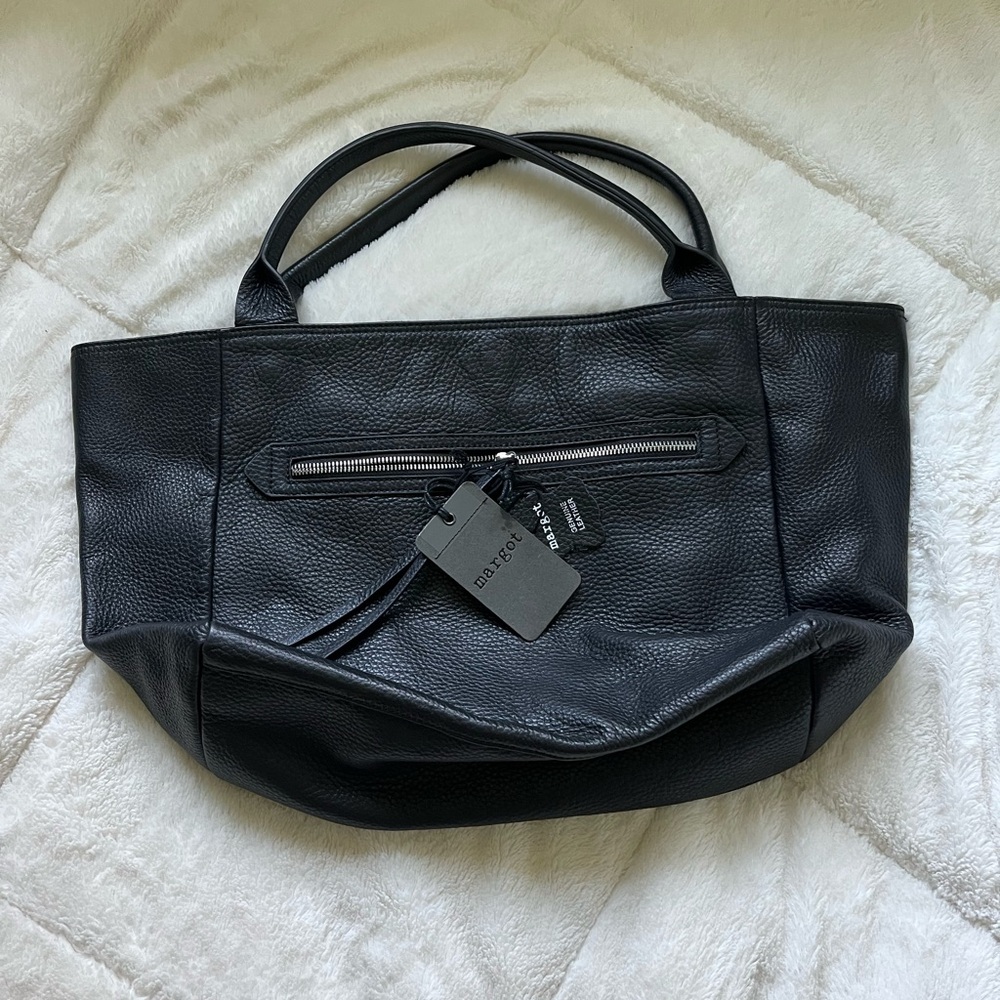 Black Leather Tote Bag